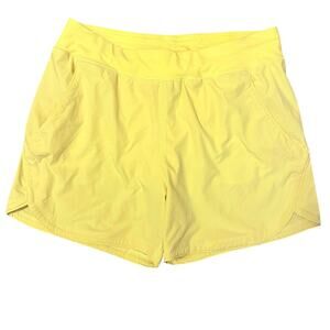 Lands End UPF 50 Womens Yellow Board Shorts Built-In Panty Liner Size 14 NWOT